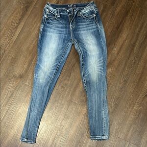 Miss Me Blue Skinny Jeans with Vintage Wash